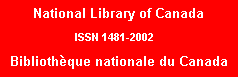 Bibliothèque nationale du Canada, ISSN 1481-2002
